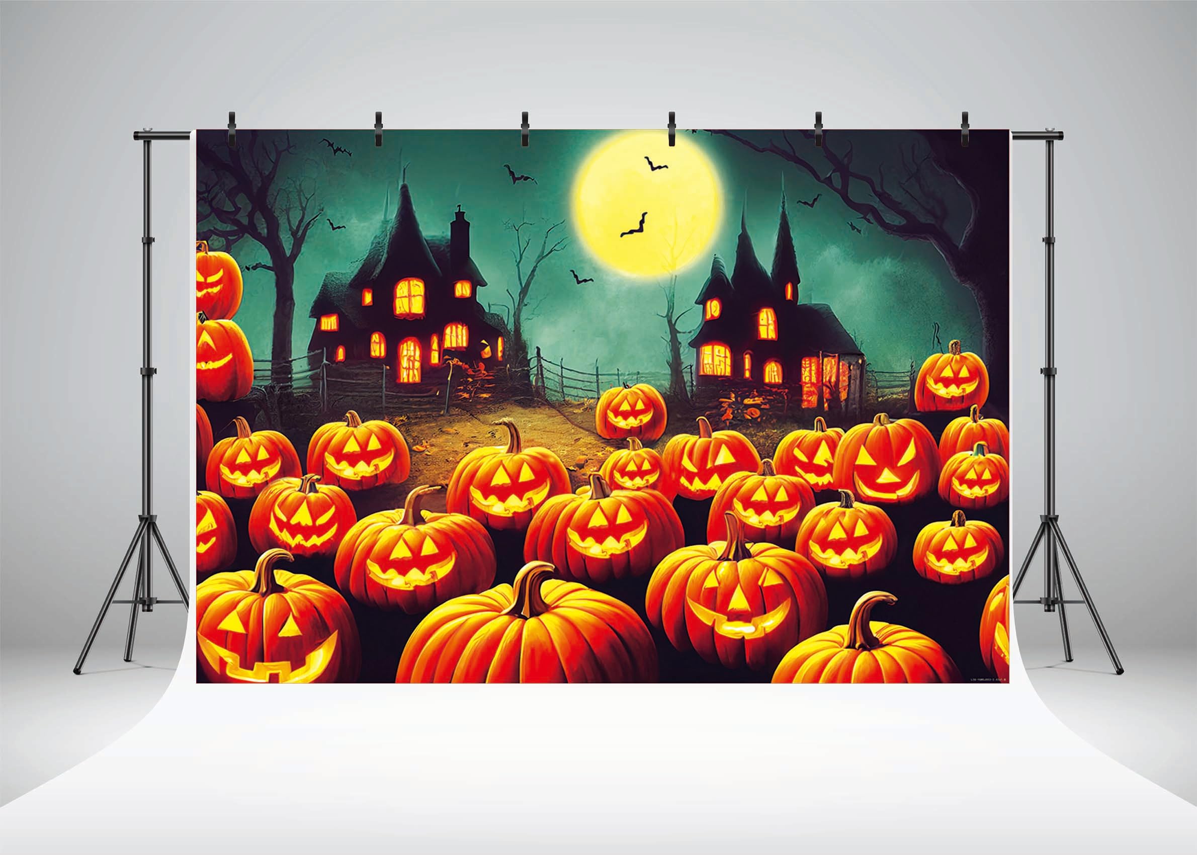 Amazon.co.jp: 7 x 5フィート ブラックライト ハロウィン パンプキン
